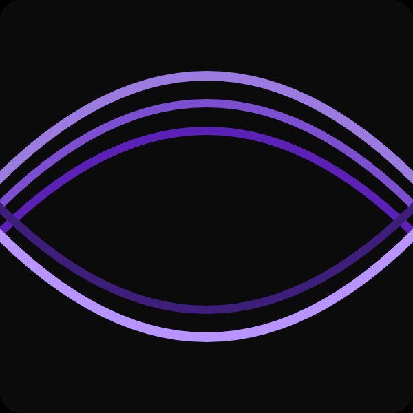 Overlapping purple arcs glowing against a black background.